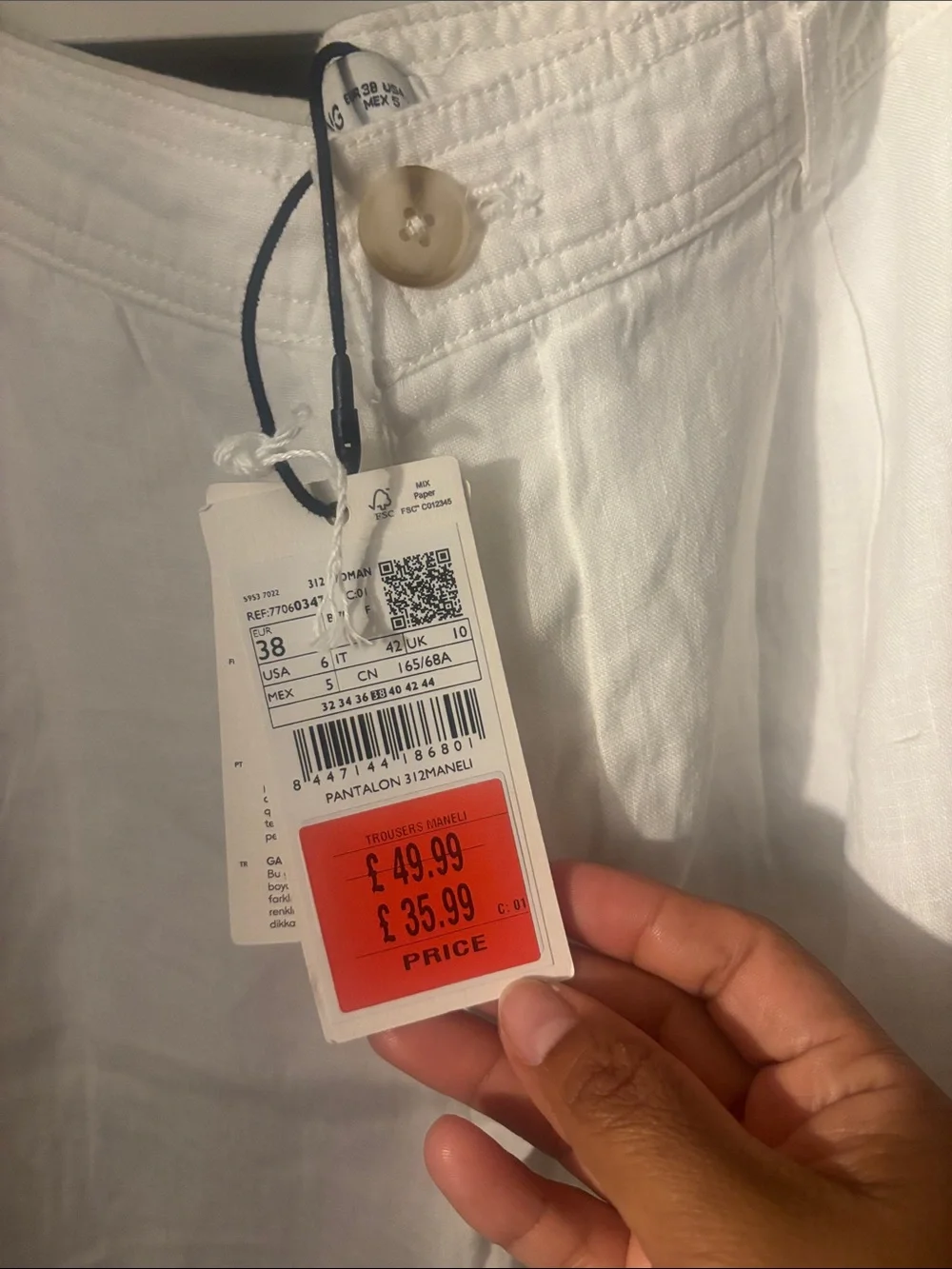 MING White Wide-Leg Linen Chinos